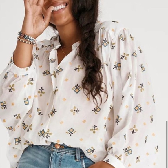 ANTHROPOLOGIE Lisabetta Embroidered Button Down - Picture 5 of 5